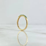 Anillo Churumbela Parcial 1.5gr / T5 3/4 / Esmeraldas 14Pts Oro Amarillo 18K (Joya)