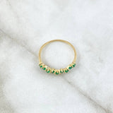 Anillo Churumbela Parcial Intercalada 1.45gr / T7 / Esmeraldas 18Pts Oro Amarillo 18K (Joya)