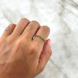 Anillo Churumbela Parcial Intercalada 1.45gr / T7 / Esmeraldas 18Pts Oro Amarillo 18K (Joya)