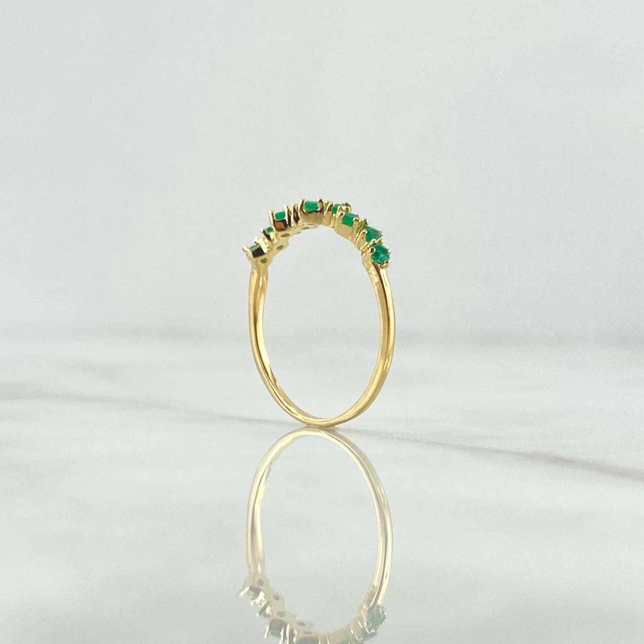 Anillo Churumbela Parcial Intercalada 1.45gr / T7 / Esmeraldas 18Pts Oro Amarillo 18K (Joya)