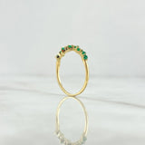 Anillo Churumbela Parcial Intercalada 1.45gr / T7 / Esmeraldas 18Pts Oro Amarillo 18K (Joya)