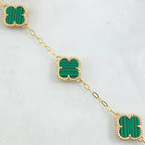 Pulso Aro Seguido Trebol 5.25gr / 16cm-18cm / Nac.Esp. Oro 18K -