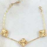 Pulso Aro Seguido Trebol 5.95gr / 16cm-18cm / Nac.Esp. Oro 18K -