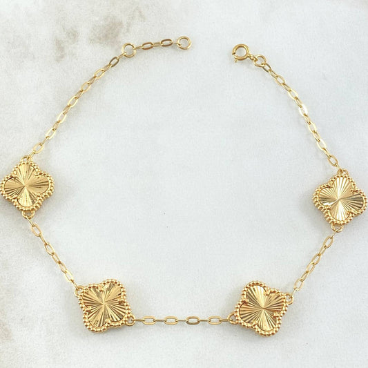 Pulso Aro Seguido Trebol 7.05gr / 18cm-19cm / Nac.Esp. Oro 18K -