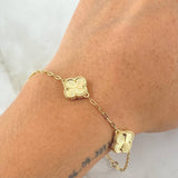 Pulso Aro Seguido Trebol 7.05gr / 18cm-19cm / Nac.Esp. Oro 18K -