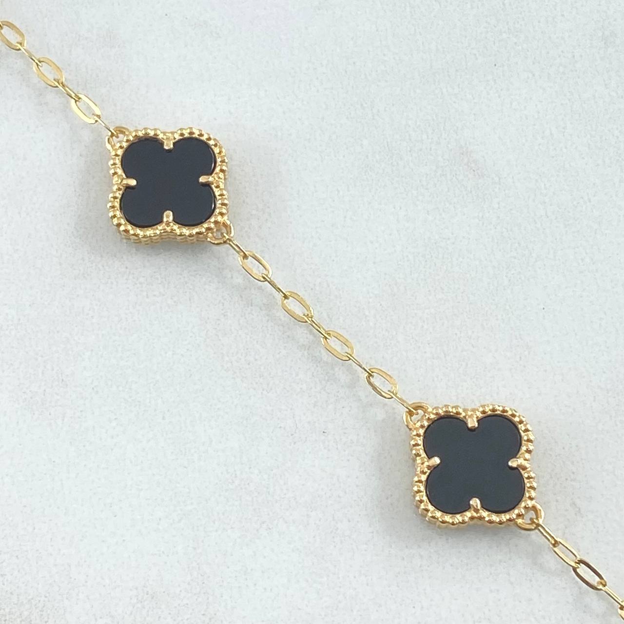 Pulso Aro Seguido Trebol 5.5gr / 17cm-18cm / Nac.Esp. Oro 18K -