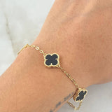 Pulso Aro Seguido Trebol 5.4gr / 17cm-18cm / Nac.Esp. Oro 18K ©