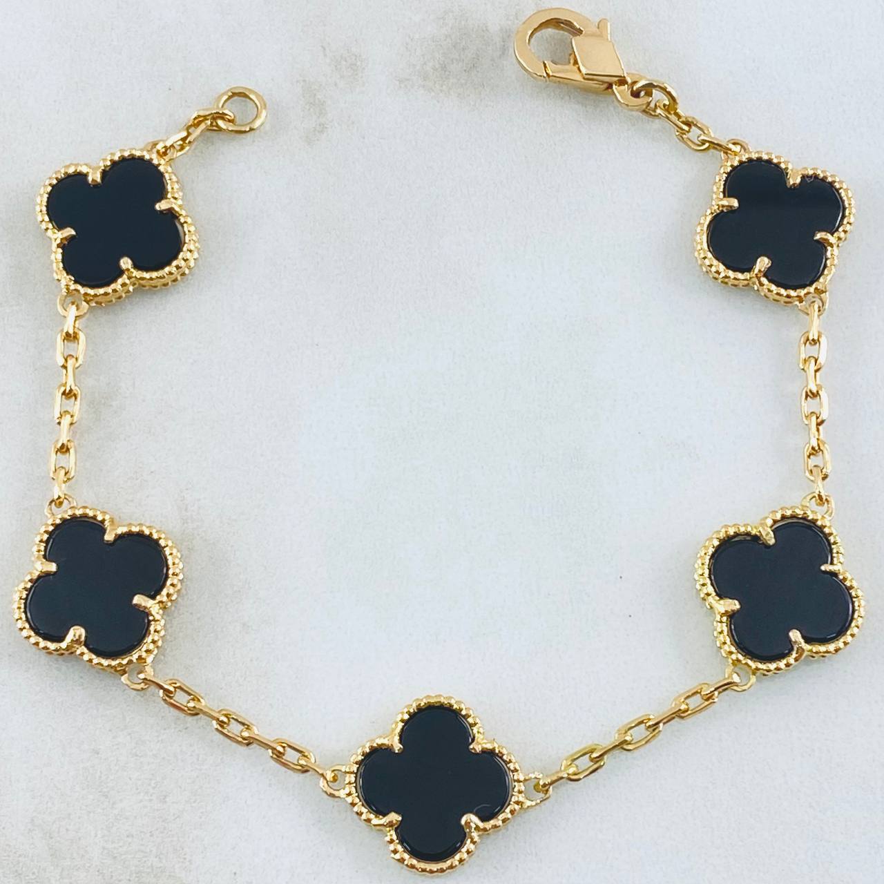 Pulso Aro Seguido Trebol 12.6gr / 18cm / Nac.Esp. Oro 18K -