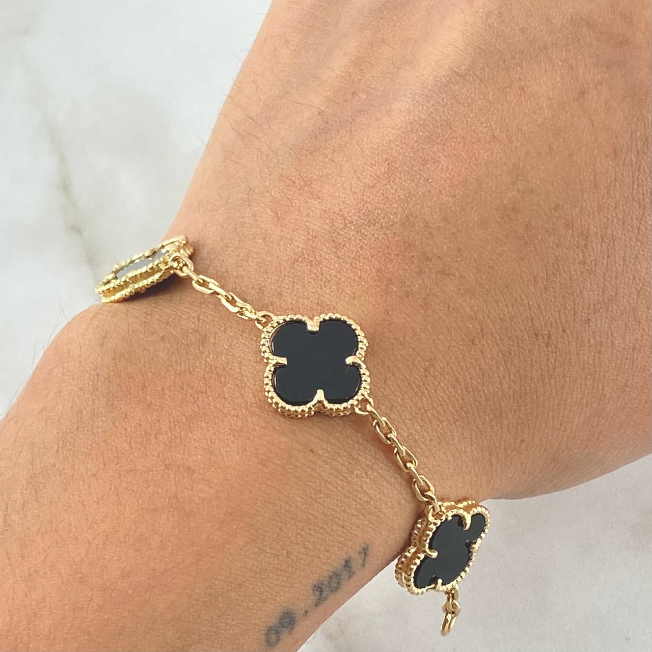 Pulso Aro Seguido Trebol 12.6gr / 18cm / Nac.Esp. Oro 18K -