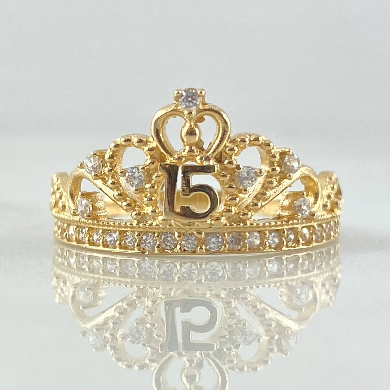 Anillo Corona 15s 2.65gr / T5 1/4 / Oro 18K