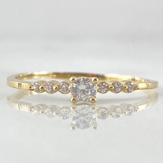 Anillo Solitario 1.15gr / T6 1/2 / Oro 18K *