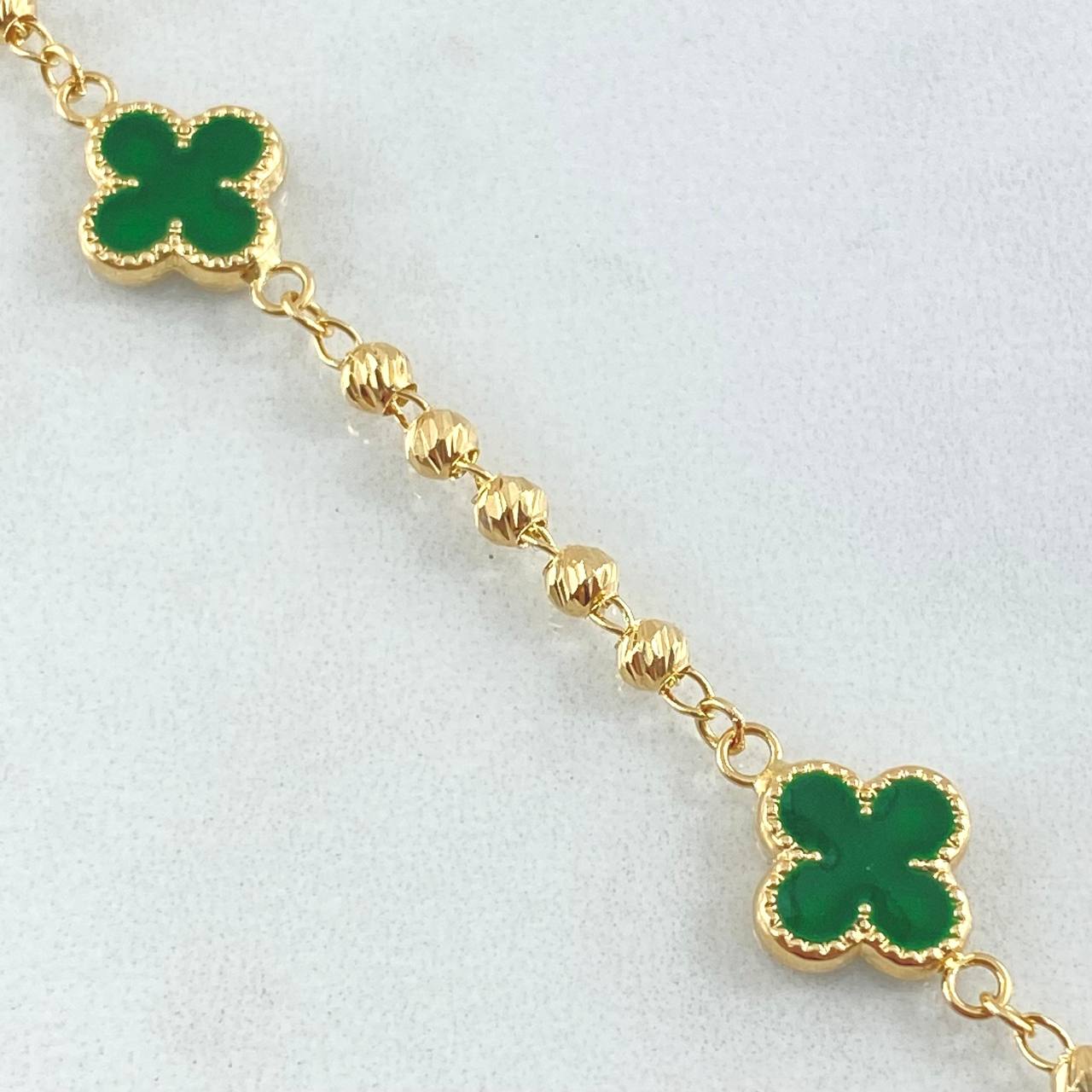 Pulso Militar Trebol 4.3gr / 19cm / Oro 18K -