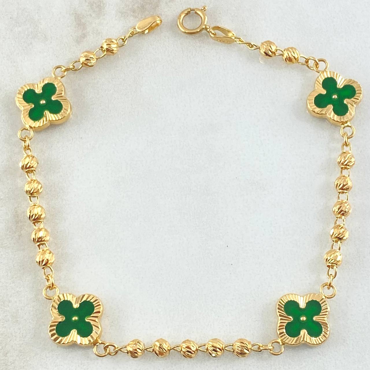 Pulso Militar Trebol 4.95gr / 19cm / Oro 18K -