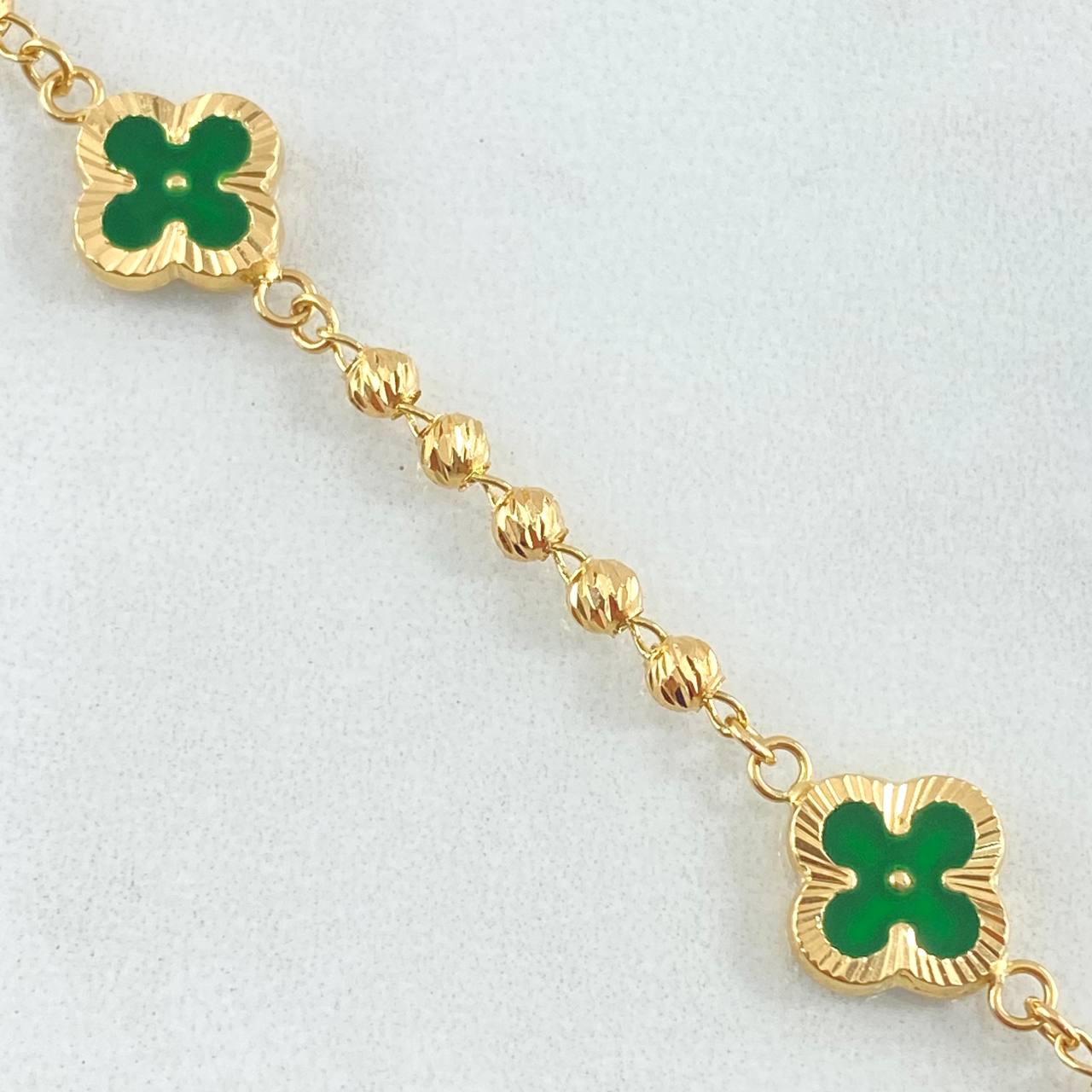 Pulso Militar Trebol 4.95gr / 19cm / Oro 18K -