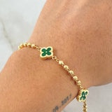 Pulso Militar Trebol 4.95gr / 19cm / Oro 18K -
