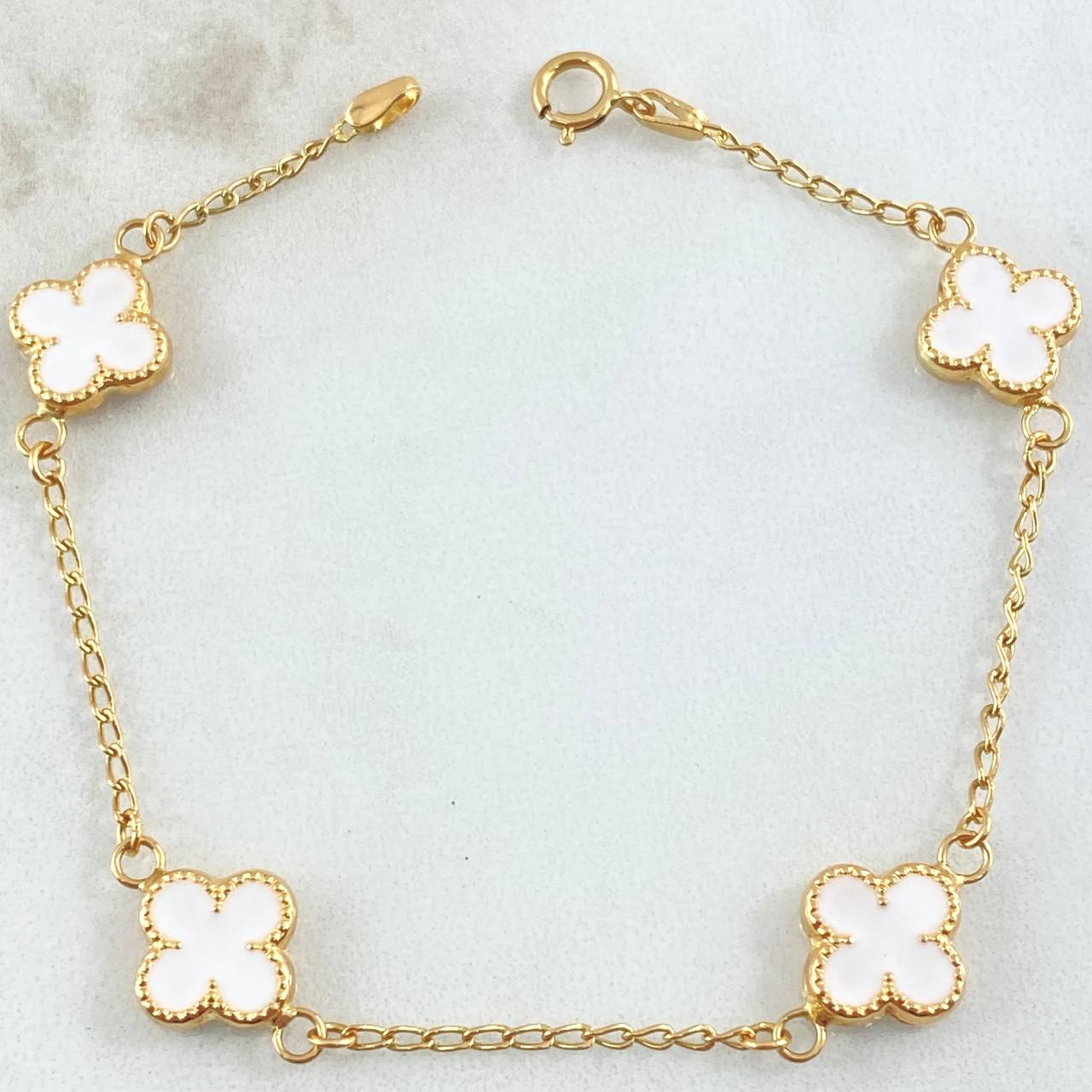 Pulso Espiga Trebol 3.15gr / 18cm / Oro 18K -