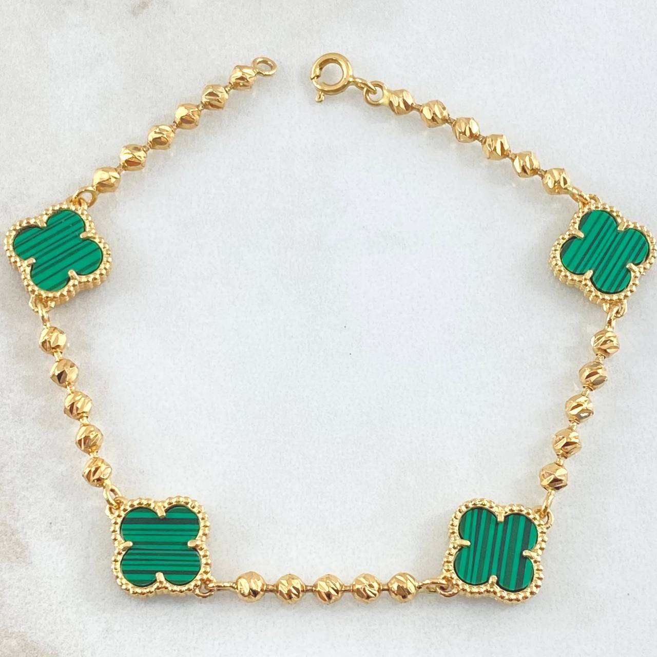 Pulso Militar Trebol 10gr / 19cm / Nac.Esp. Oro 18K ©