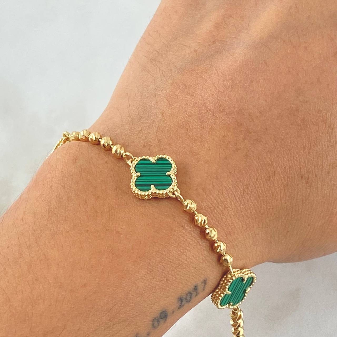 Pulso Militar Trebol 10gr / 19cm / Nac.Esp. Oro 18K ©