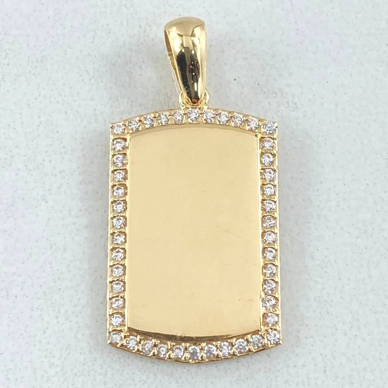 Dije Placa Borde 2.5 g / 2.5 cm Oro Amarillo 18K