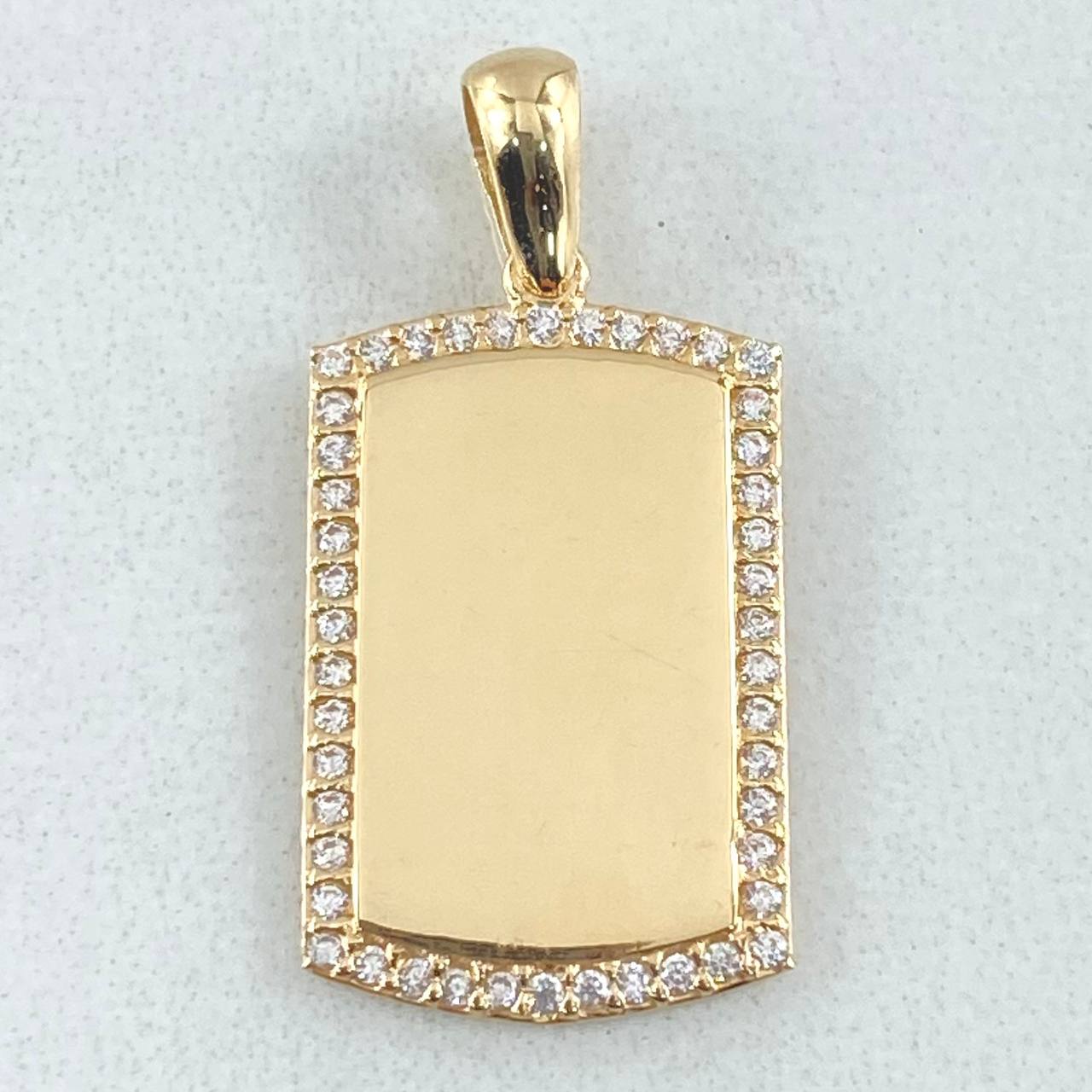 Dije Placa Rectangular 2.5gr / 2.6cm / Oro Amarillo 18K
