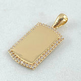 Dije Placa Borde 2.5 g / 2.5 cm Oro Amarillo 18K