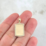 Dije Placa Borde 2.5 g / 2.5 cm Oro Amarillo 18K