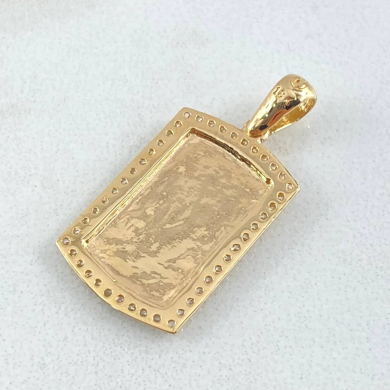 Dije Placa Borde 2.5 g / 2.5 cm Oro Amarillo 18K