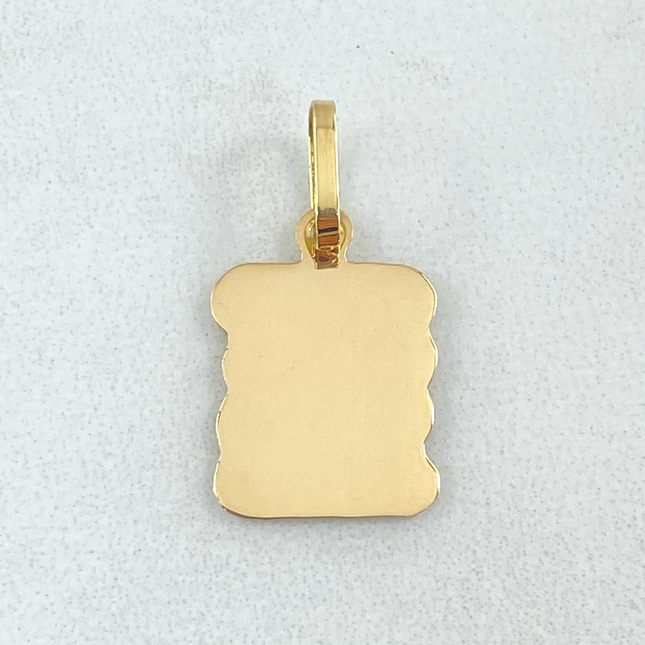 Dije Placa Pergamino 0.8gr / 2.3cm / Oro 18K ©