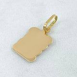 Dije Placa Pergamino 0.8gr / 2.3cm / Oro 18K ©