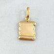 Dije Placa Pergamino 0.75gr / 2.2cm / Oro 18K