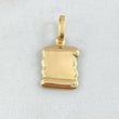 Dije Placa Pergamino 0.8gr / 2.3cm / Oro 18K ©