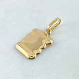 Dije Placa Pergamino 0.75gr / 2.2cm / Oro 18K