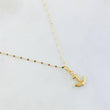 Set Cadena y Dije Mini Flor Espejo + Ancla  0.6gr / Oro Amarillo 18K ©