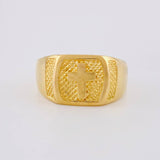 Anillo Sello Cruz 3.7g / T8 Oro Amarillo 18K