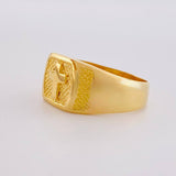 Anillo Sello Cruz 3.9g / T7 1/2 Oro Amarillo 18K