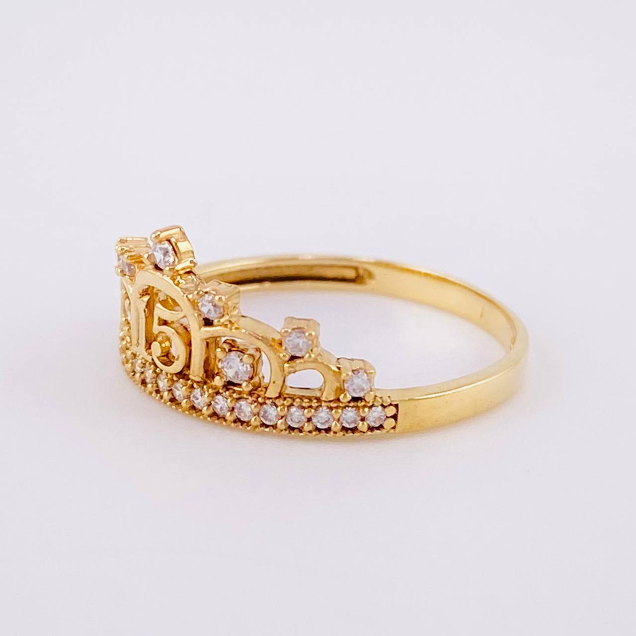 Anillo Corona Quinces 2.05g / T7 1/4 Oro Amarillo 18K