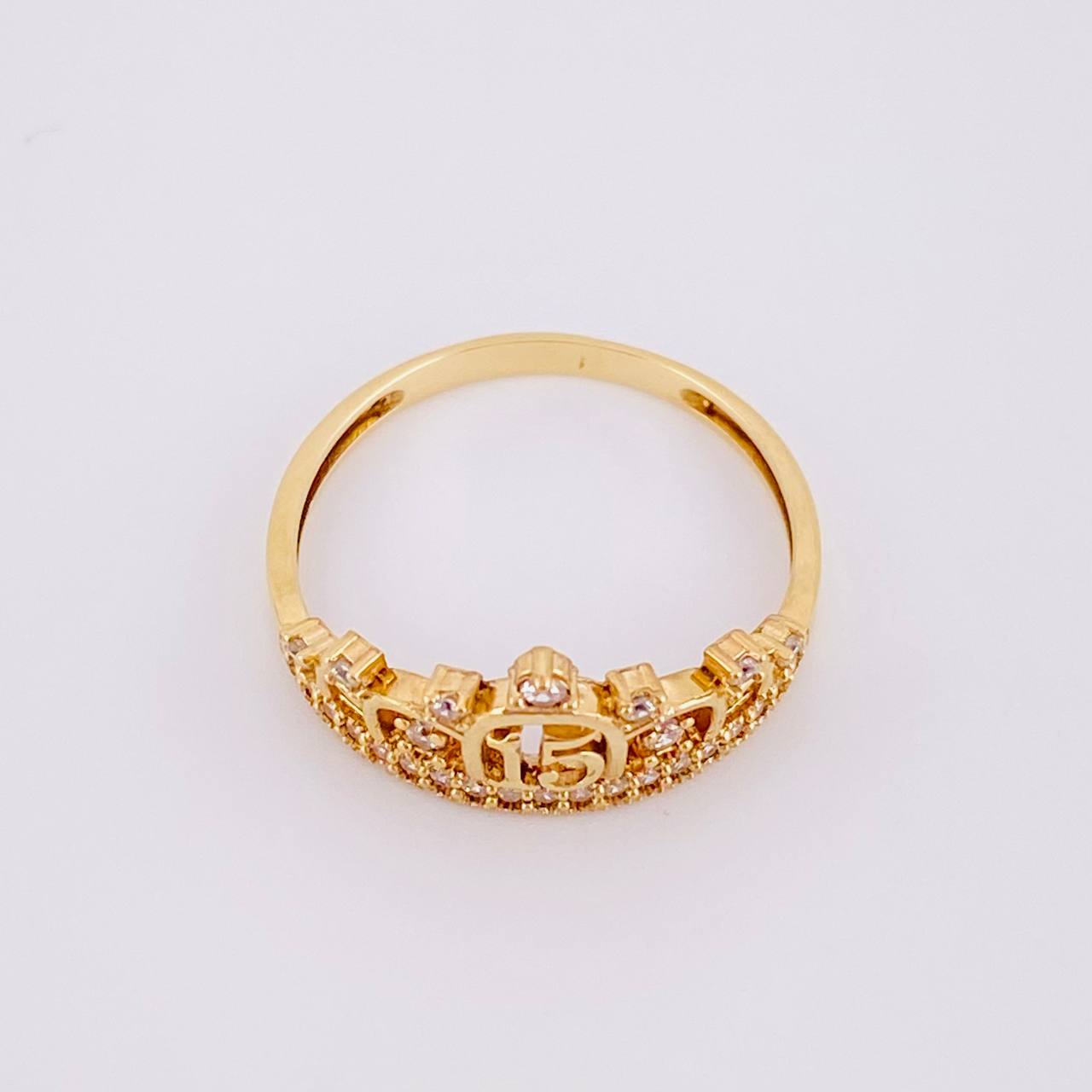 Anillo Corona Quinces 2.05g / T7 1/4 Oro Amarillo 18K