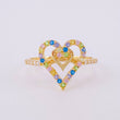 Anillo Doble Corazón Cruzado 2.1g / T7 1/2 Oro Amarillo 18K