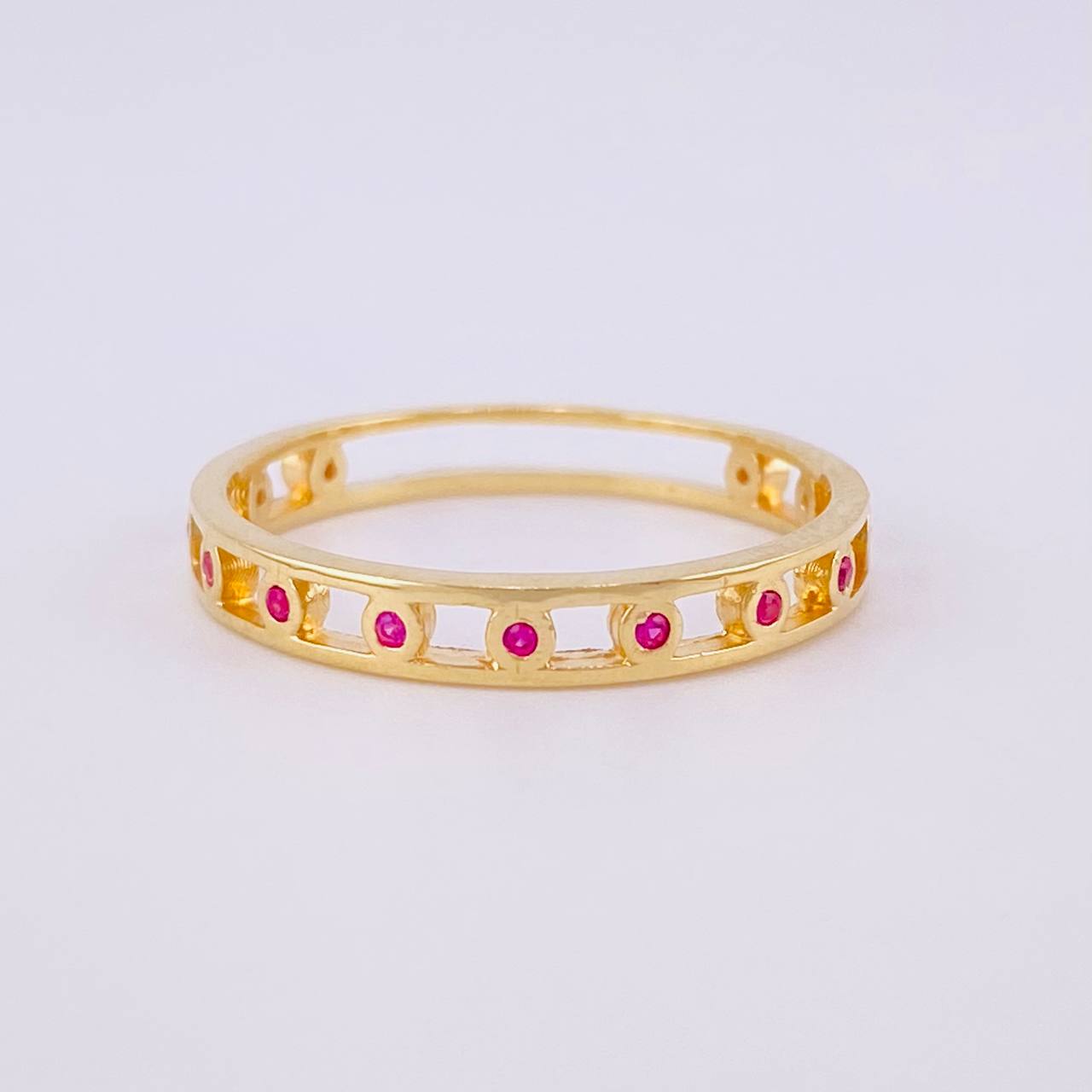 Anillo Cinturón de Chispas 1.7g / T7 1/4 Oro Amarillo 18K