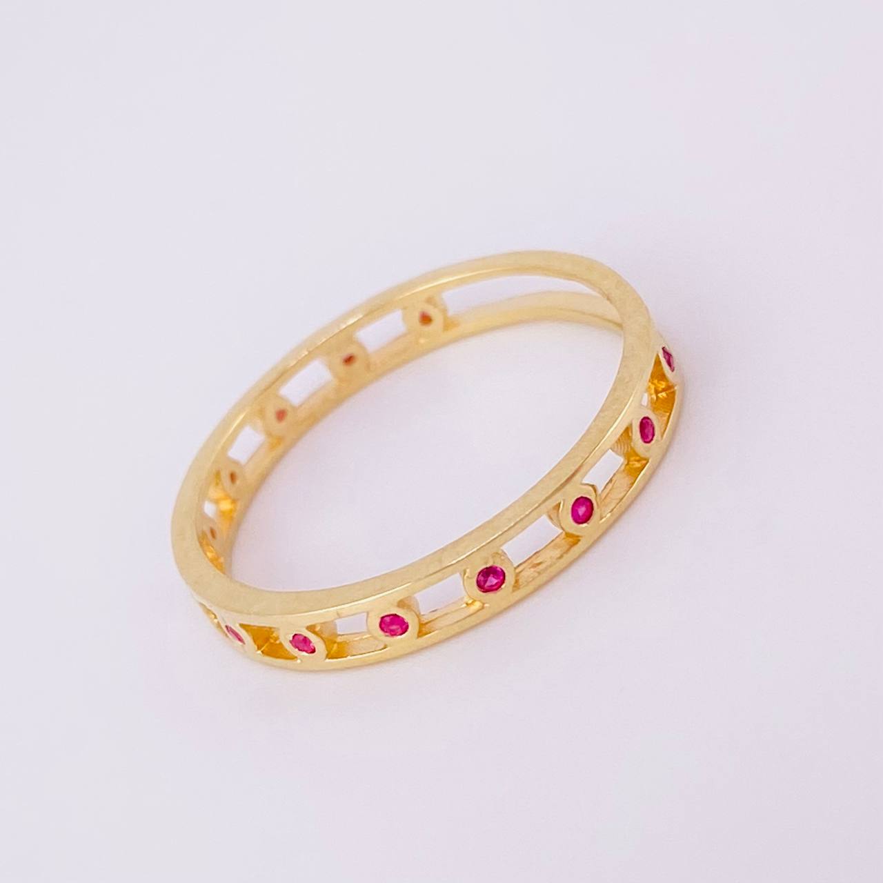 Anillo Cinturón de Chispas 1.7g / T7 1/4 Oro Amarillo 18K