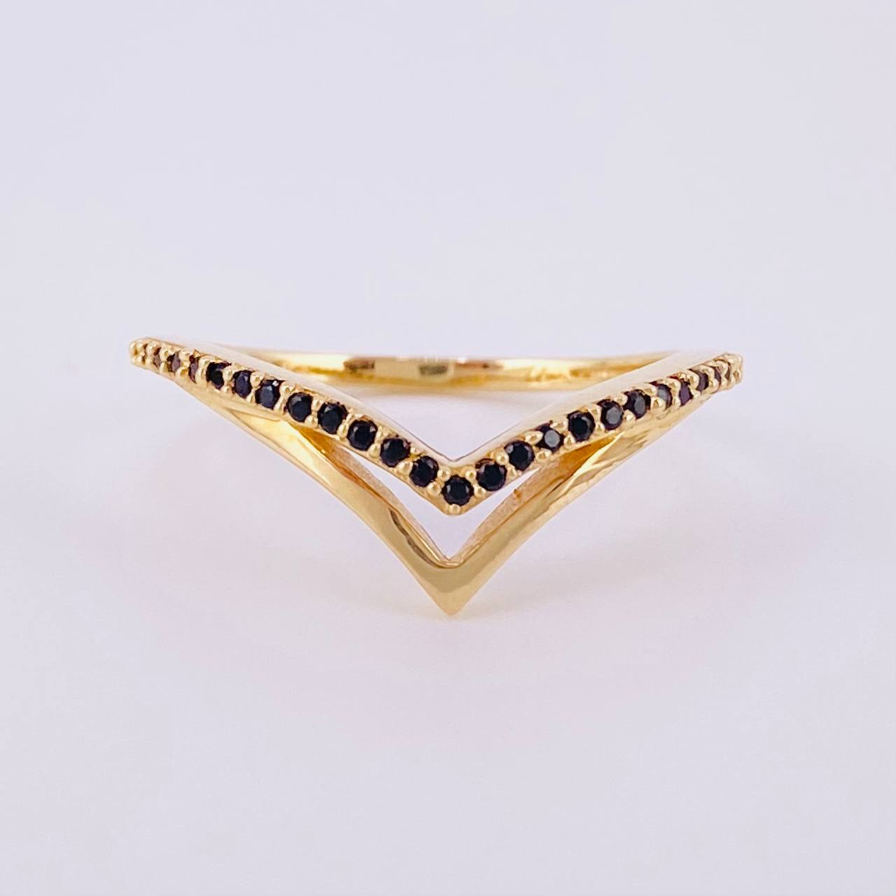 Anillo En V 2.35g / T7 1/4 Oro Amarillo 18K