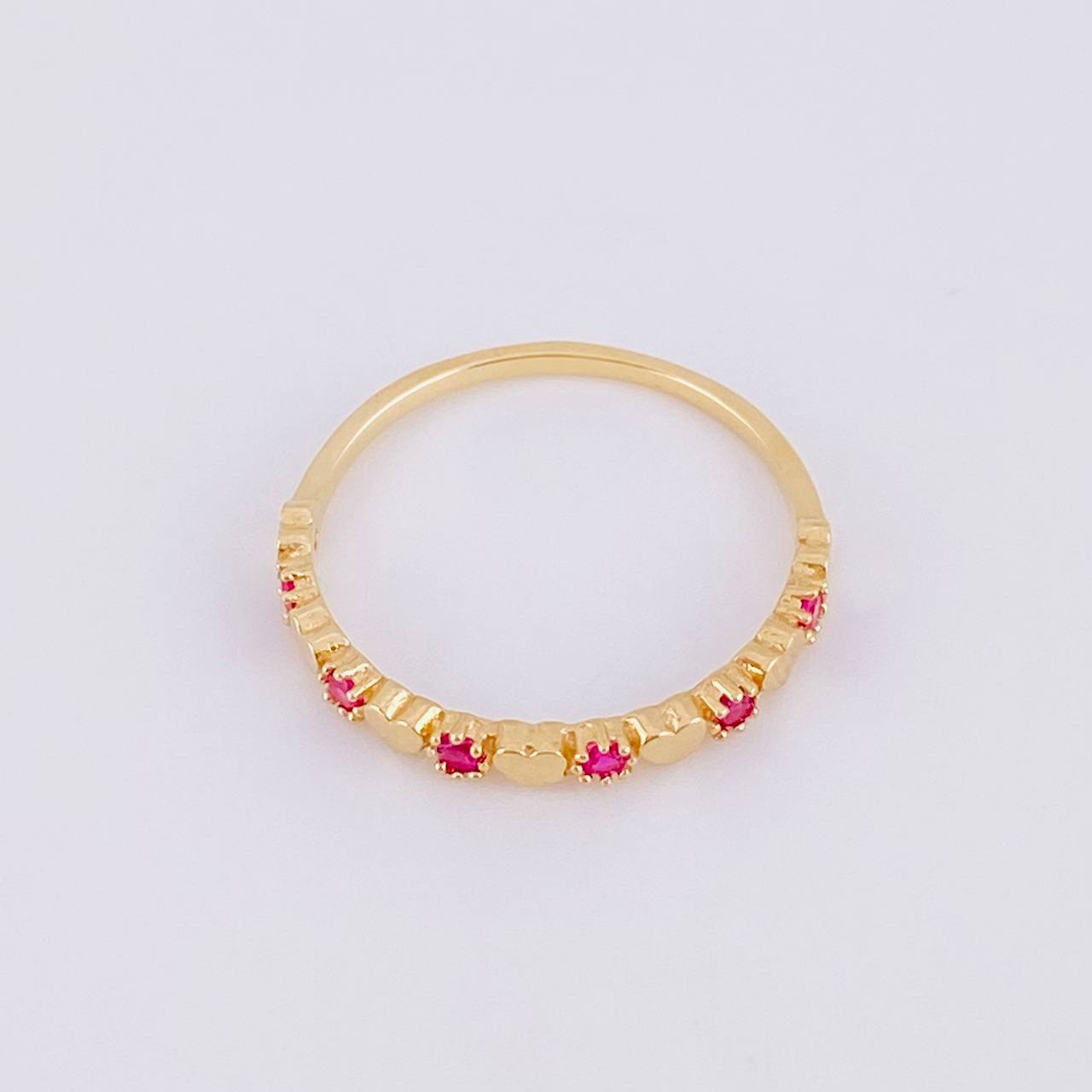 Anillo Corazones Intercalados 1.55g / T7 3/4 Oro Amarillo 18K