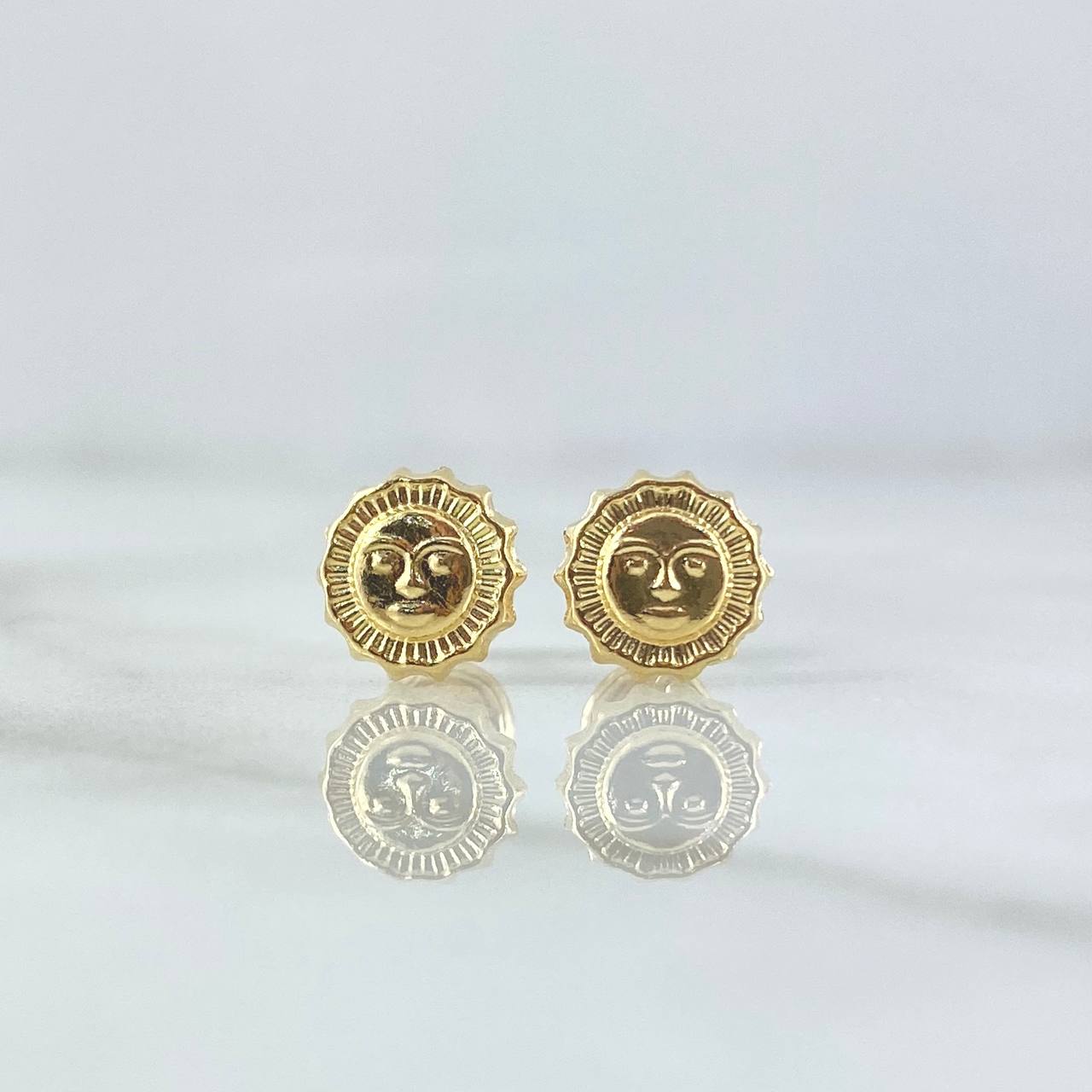 Topos Sol 0.8gr / 8mm Texturizado Oro Amarillo 18K