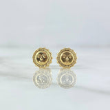 Topos Sol 0.8gr / 8mm Texturizado Oro Amarillo 18K