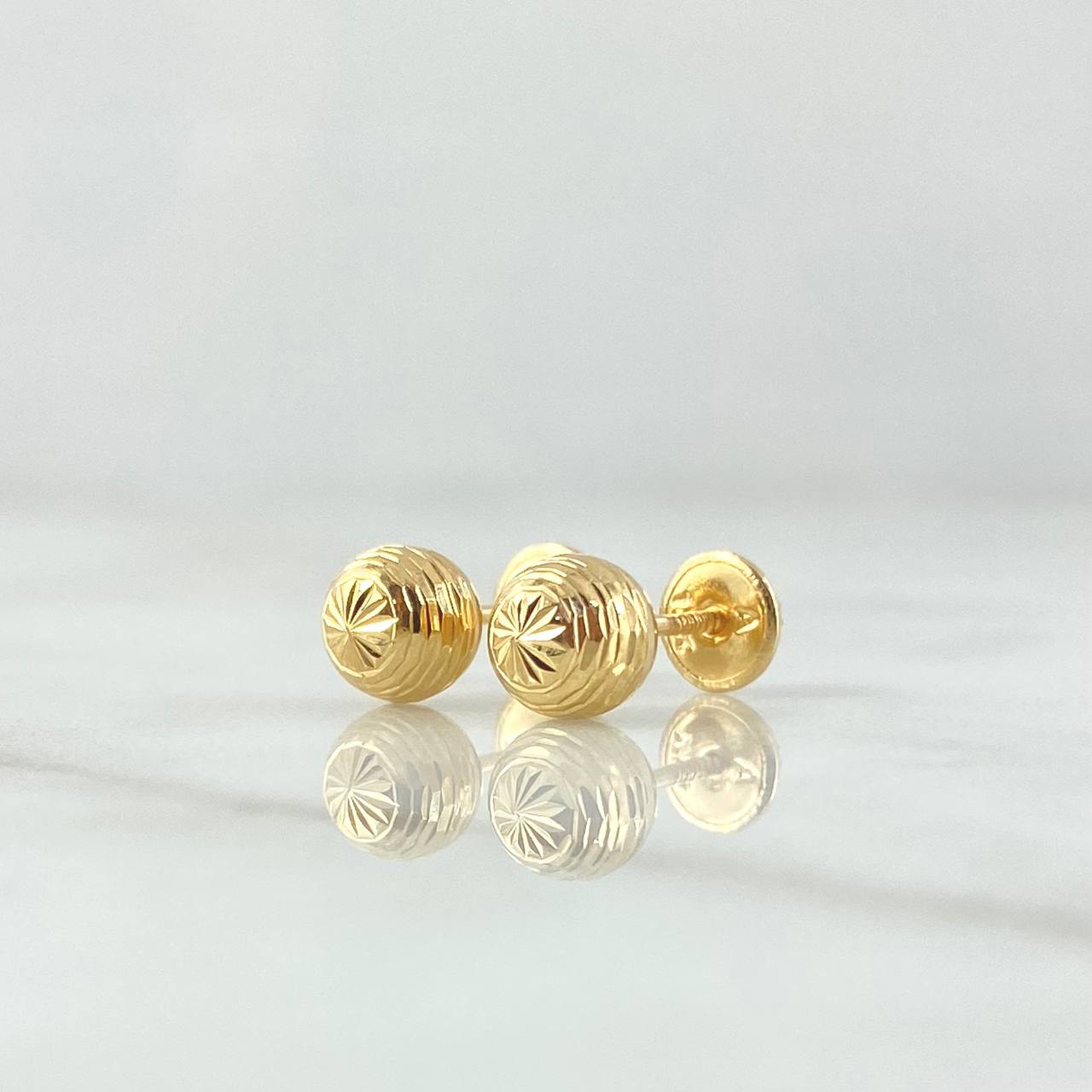 Topos Bola 0.8gr / 6mm Diamantado Lineal Oro Amarillo 18K ©