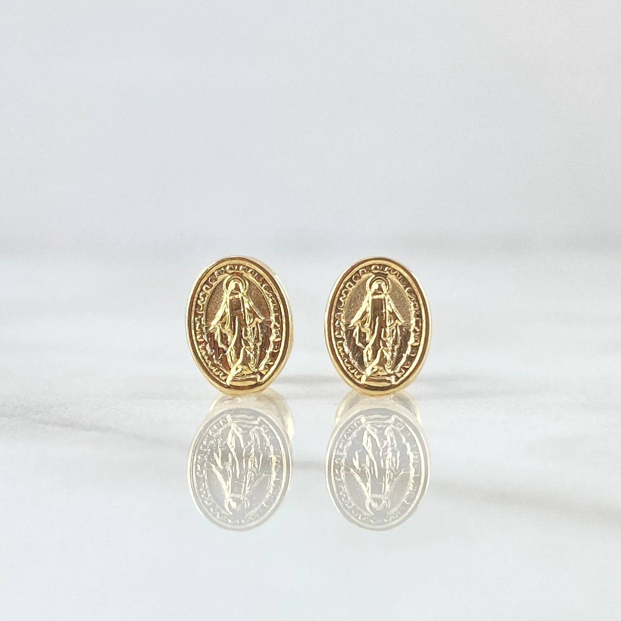 Topos Virgen Milagrosa Ovalo 0.65gr / 8mm Borde Liso Oro Amarillo 18K ©