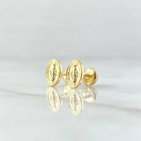 Topos Virgen Milagrosa Ovalo 0.65gr / 8mm Borde Liso Oro Amarillo 18K ©