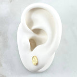 Topos Virgen Milagrosa Ovalo 0.65gr / 8mm Borde Liso Oro Amarillo 18K ©