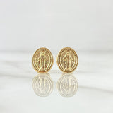 Topos Virgen Milgrosa Ovalo 0.9gr / 1cm / Oro 18K