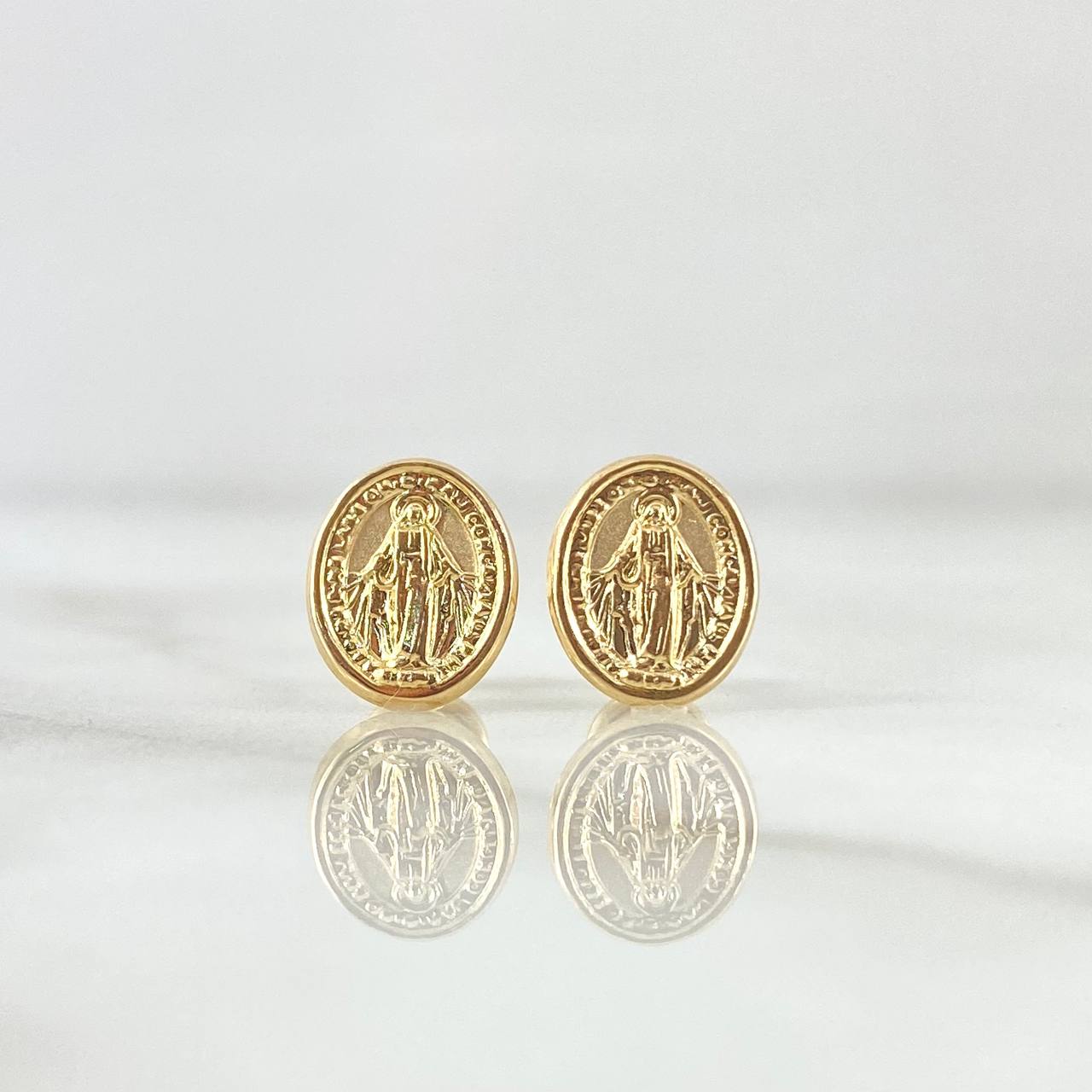 Topos Virgen Milgrosa Ovalo 0.95gr / 1cm / Oro 18K